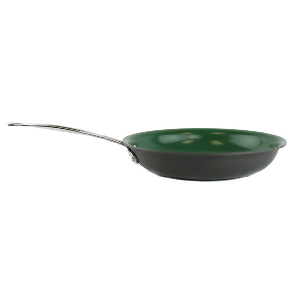 Porcelain Ceramic 12" Cooking Fry Pan with Helper Handle, 1 Each