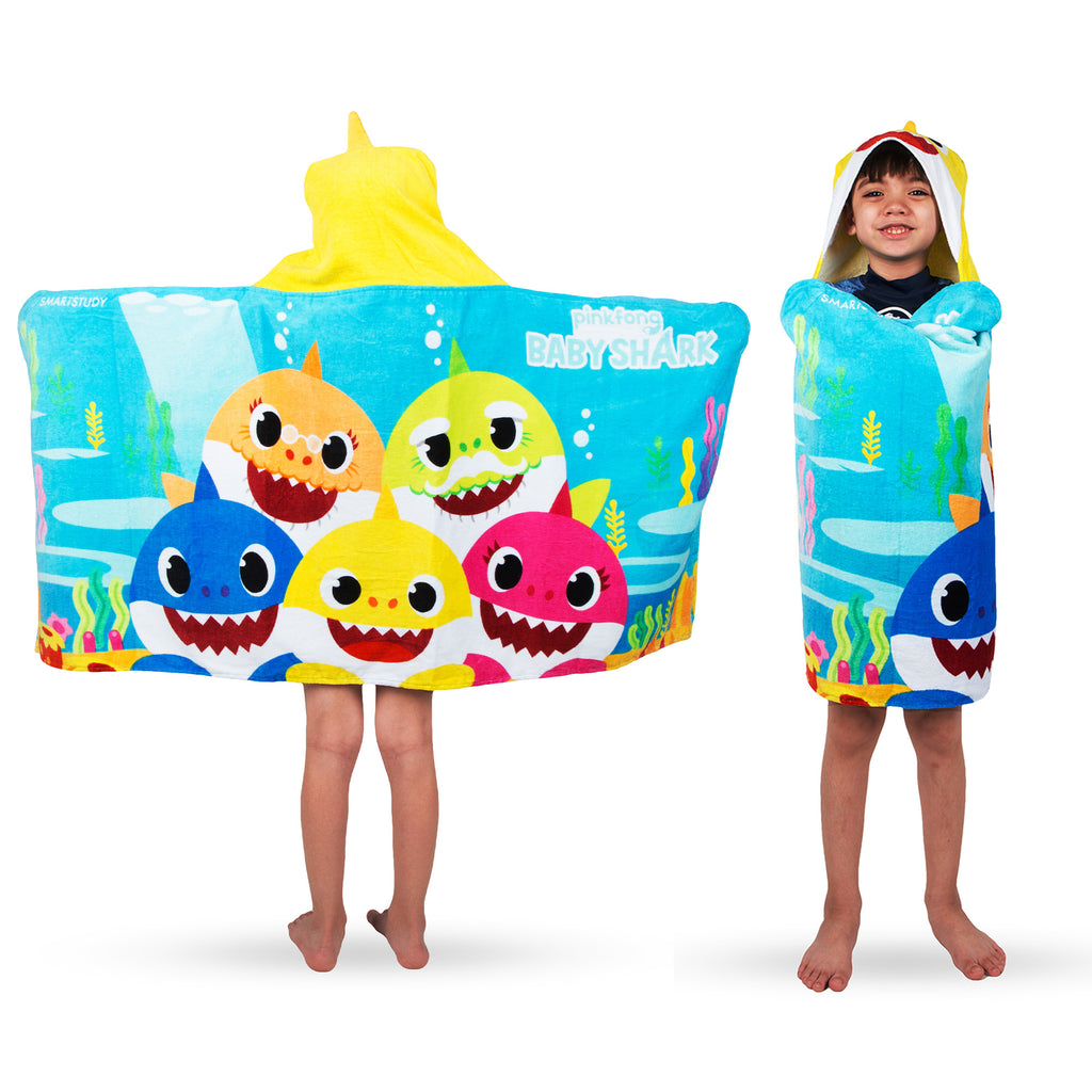 Kids Bath and Beach Soft Cotton Terry Hooded Towel Wrap, 100% Cotton